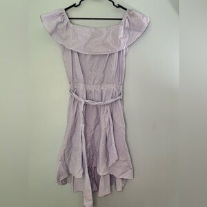 Saks Fifth Avenue Dress Off Shoulder High Low Size Large Summer Flowy Stripes